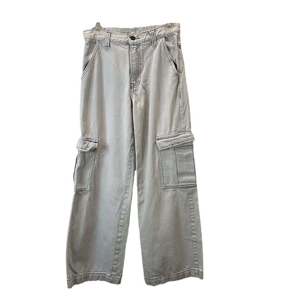 J Galt  Shanghai Jeans Tatum Wide Leg Denim Cargo Pants Women’s Size S White